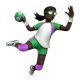 Woman Playing Handball: Dark Skin Tone