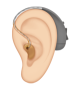 Ear With Hearing Aid: Light Skin Tone