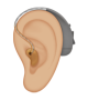 Ear With Hearing Aid: Medium-Light Skin Tone