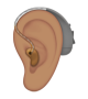 Ear With Hearing Aid: Medium Skin Tone