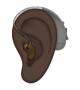 Ear With Hearing Aid: Dark Skin Tone