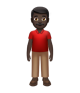Man Standing: Dark Skin Tone