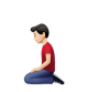 Man Kneeling: Light Skin Tone
