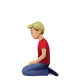 Man Kneeling: Medium-Light Skin Tone