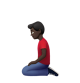 Man Kneeling: Dark Skin Tone