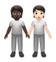 People Holding Hands: Dark Skin Tone, Light Skin Tone