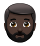 Man: Dark Skin Tone, Beard