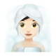 Woman In Steamy Room: Light Skin Tone