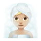 Woman In Steamy Room: Medium-Light Skin Tone