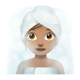 Woman In Steamy Room: Medium Skin Tone