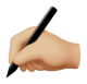 Writing Hand: Medium-Light Skin Tone